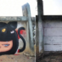 Alex Face's "artwork depicted the artist’s famous graffiti character Mardi wearing a black-leopard costume and a mask with a Pinocchio nose" (Marisa Chimprabha, The Nation).