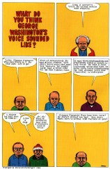 Daniel Clowes' comics page published on February 1990 in the second issue of his comics series Eightball. The page is a visual adaptation of "the work of David Greenberger, who asked questions of nursing home residents and transcribed their answers in his zine The Duplex Planet."