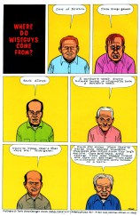 Daniel Clowes' comics page published on June 1991 in the sixth issue of his comics series Eightball. The page is a visual adaptation of "the work of David Greenberger, who asked questions of nursing home residents and transcribed their answers in his zine The Duplex Planet."